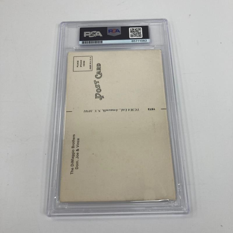Joe Dimaggio Vince Dimaggio Dom Dimaggio Signed 1970's TCMA Postcard PSA DNA - 6