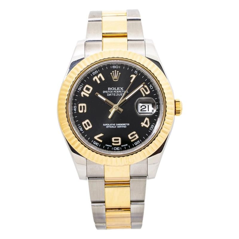 Rolex Datejust II 116333 Oyster Steel & YG Black Arabic Auto 41mm - 2