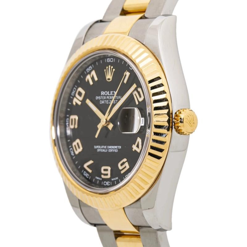 Rolex Datejust II 116333 Oyster Steel & YG Black Arabic Auto 41mm - 4