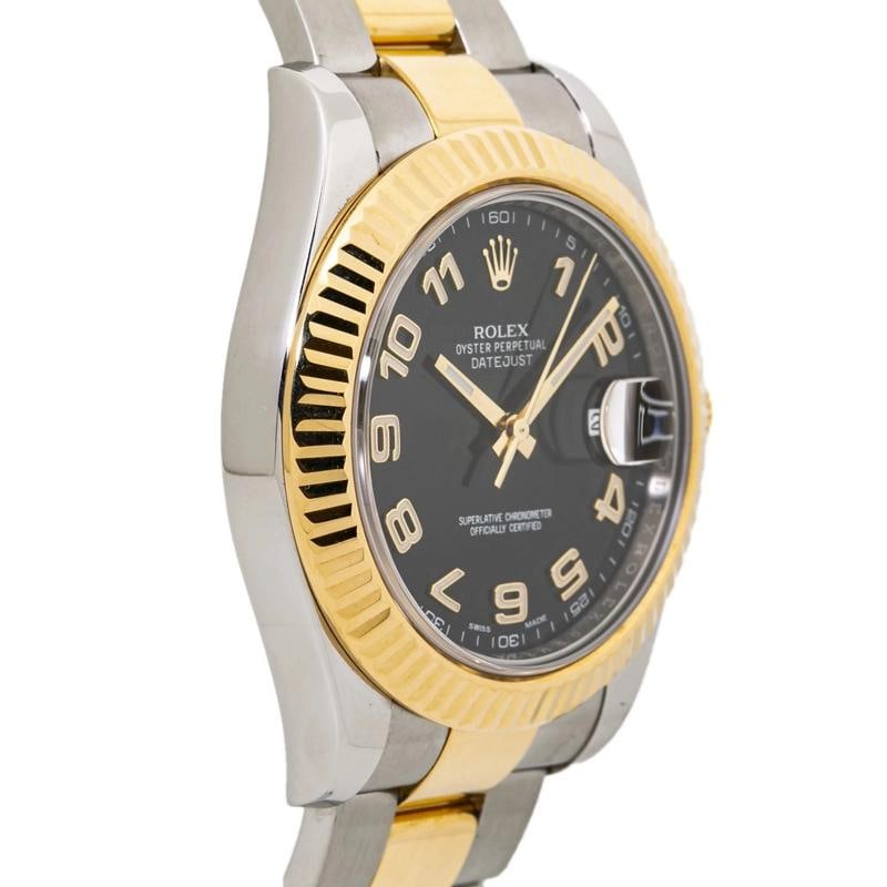 Rolex Datejust II 116333 Oyster Steel & YG Black Arabic Auto 41mm - 5