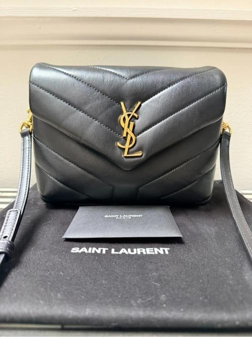 Saint Laurent Toy Loulou Quilted Leather Crossbody Bag: Condition: Pre-owned - Good,Brand: Saint Laurent,Department: Women,Exterior Color: Black,Style: Crossbody,Exterior Material: Calfskin Leather,Country of Origin: Italy Pre-owned Saint Laurent Toy