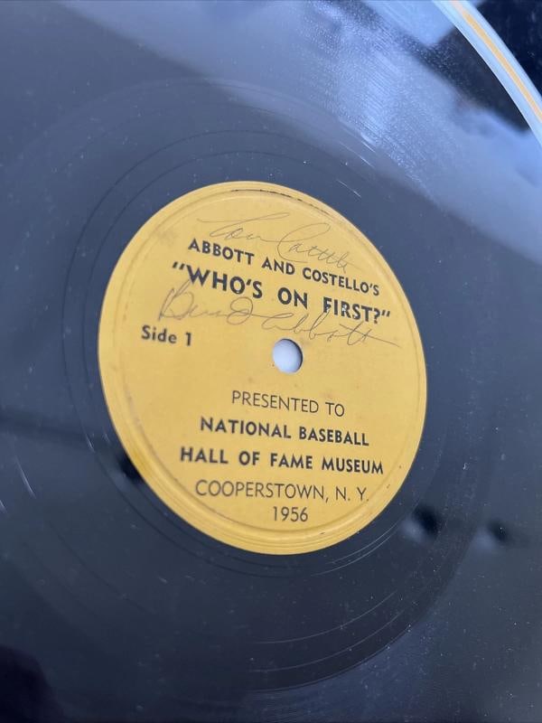 Bud Abbott & Lou Costello Signed Who's On First 1956 LP Record Framed JSA COA - 3