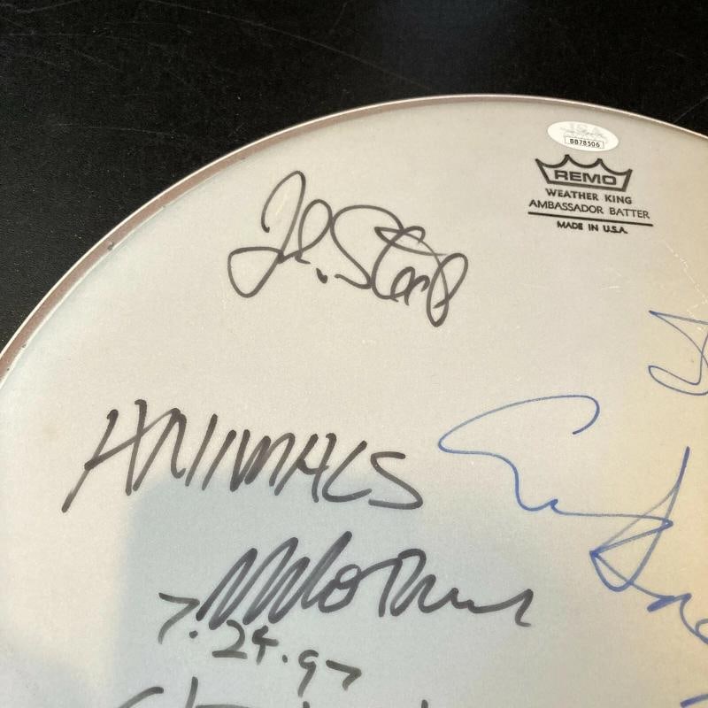 The Yardbirds & The Animals Bands Signed Drumhead JSA COA 9 Signatures - 4