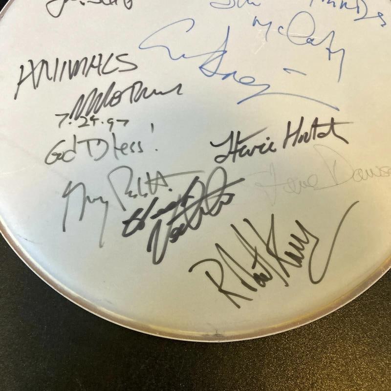The Yardbirds & The Animals Bands Signed Drumhead JSA COA 9 Signatures - 5