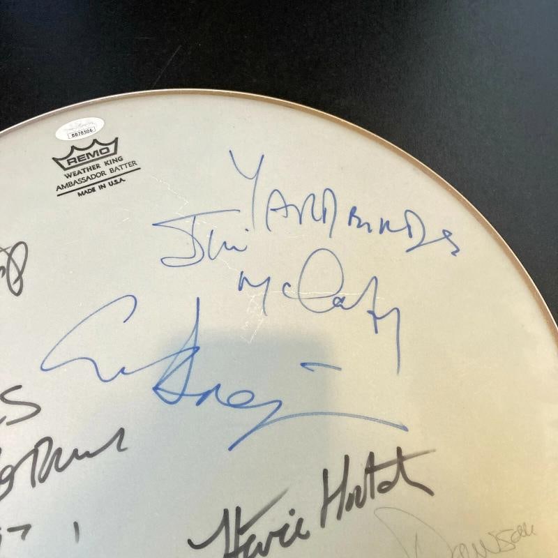 The Yardbirds & The Animals Bands Signed Drumhead JSA COA 9 Signatures - 6