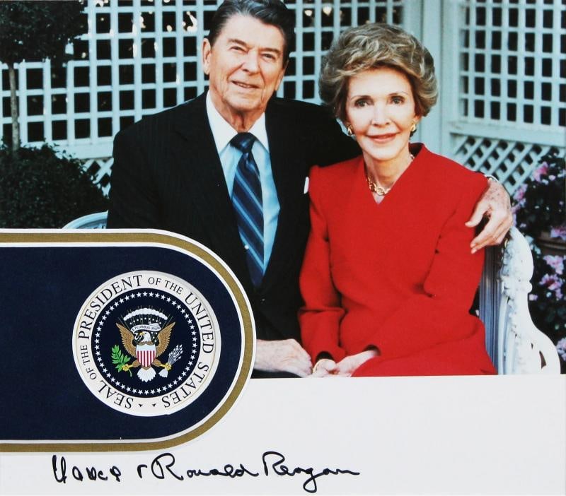 Ronald & Nancy Reagan Authentic Signed 8x10 Framed Photo Beckett - 2