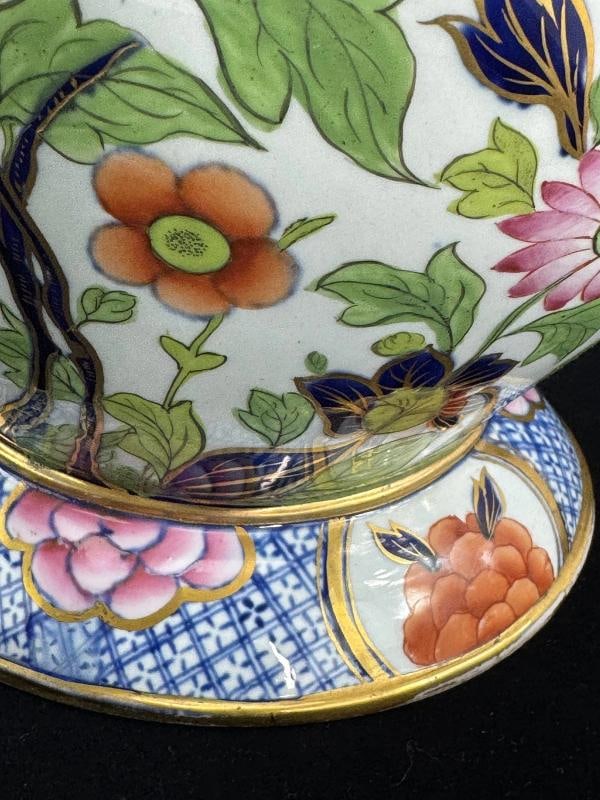 Large Pair Davenport Flying Bird Pattern Porcelain Vases Circa 1810 Antique - 5