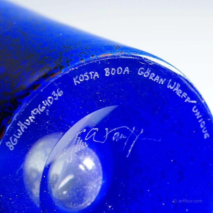 Vintage Unique Art Glass Vase by Goeran Waerff for Kosta - 9