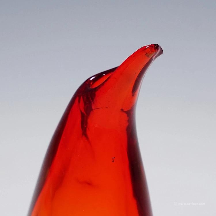 Vase in Red and Yellow Sommerso Glass, Flavio Poli for Seguso - 4