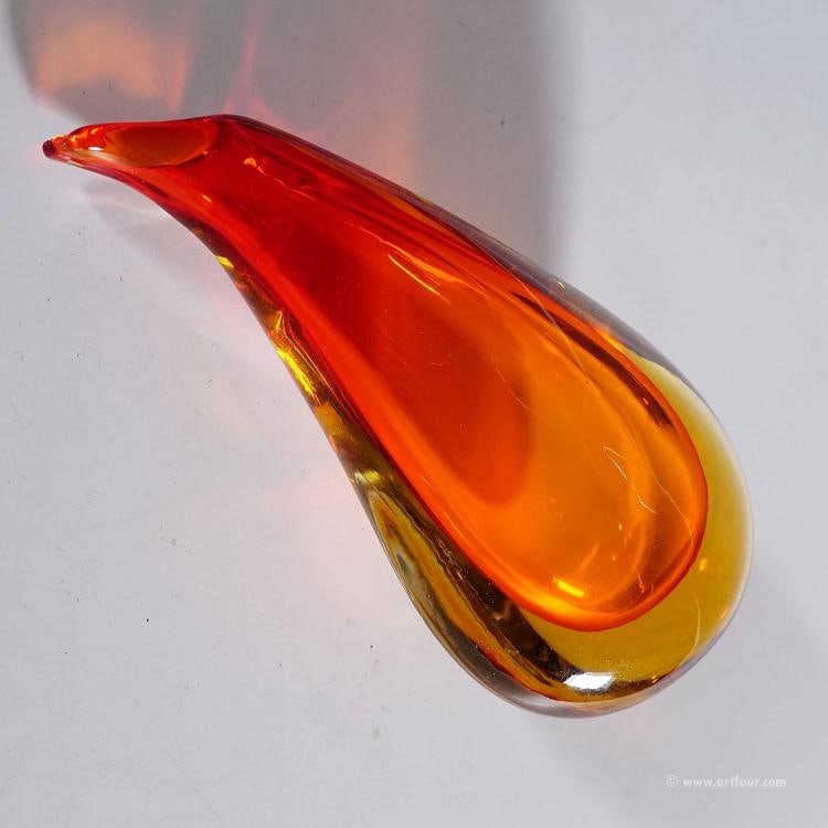 Vase in Red and Yellow Sommerso Glass, Flavio Poli for Seguso - 6