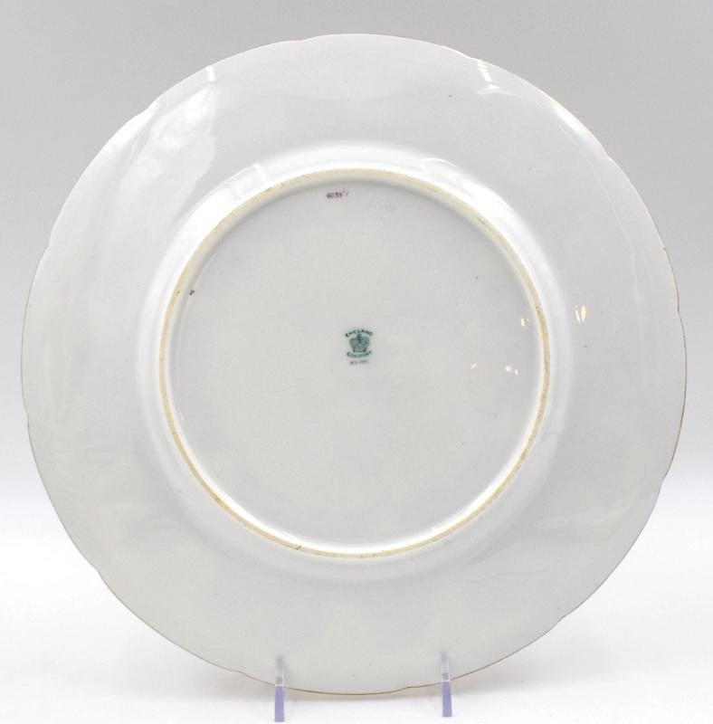 12 Antique Coalport England Raised Gold - Blue, White & Gold, Dinner Plates - 7