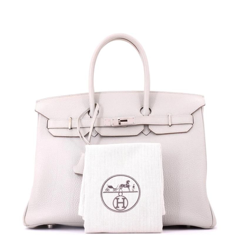 Hermes Birkin Handbag Grey Togo with Palladium Hardware 35 - 2
