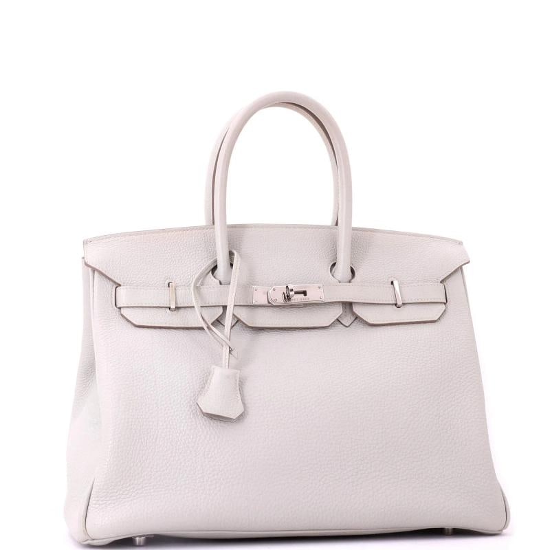 Hermes Birkin Handbag Grey Togo with Palladium Hardware 35 - 3