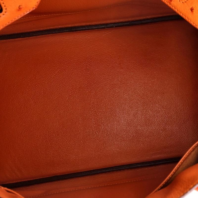 Hermes Birkin Handbag Orange Ostrich with Palladium Hardware 35 - 6