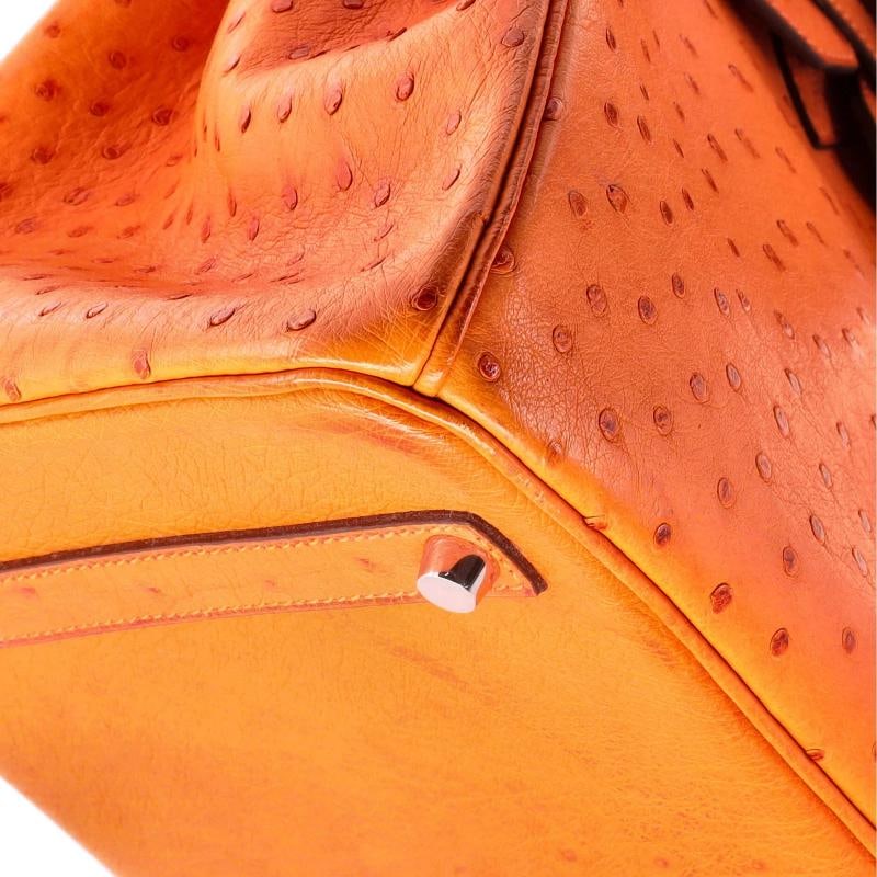 Hermes Birkin Handbag Orange Ostrich with Palladium Hardware 35 - 7