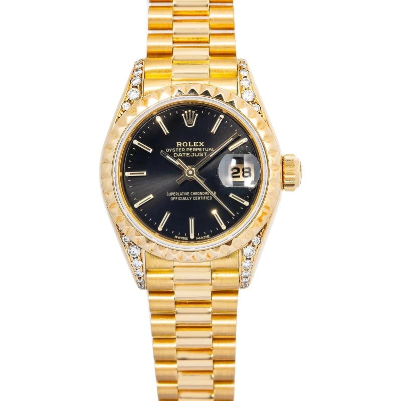 Rolex Datejust 69178 President Yellow Gold Black Index 26mm (1 of 6)
