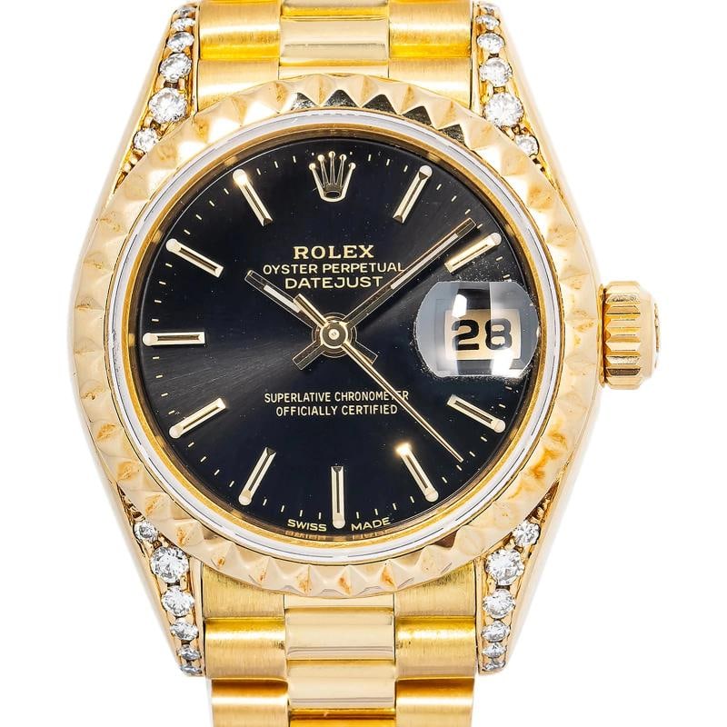 Rolex Datejust 69178 President Yellow Gold Black Index 26mm - 2