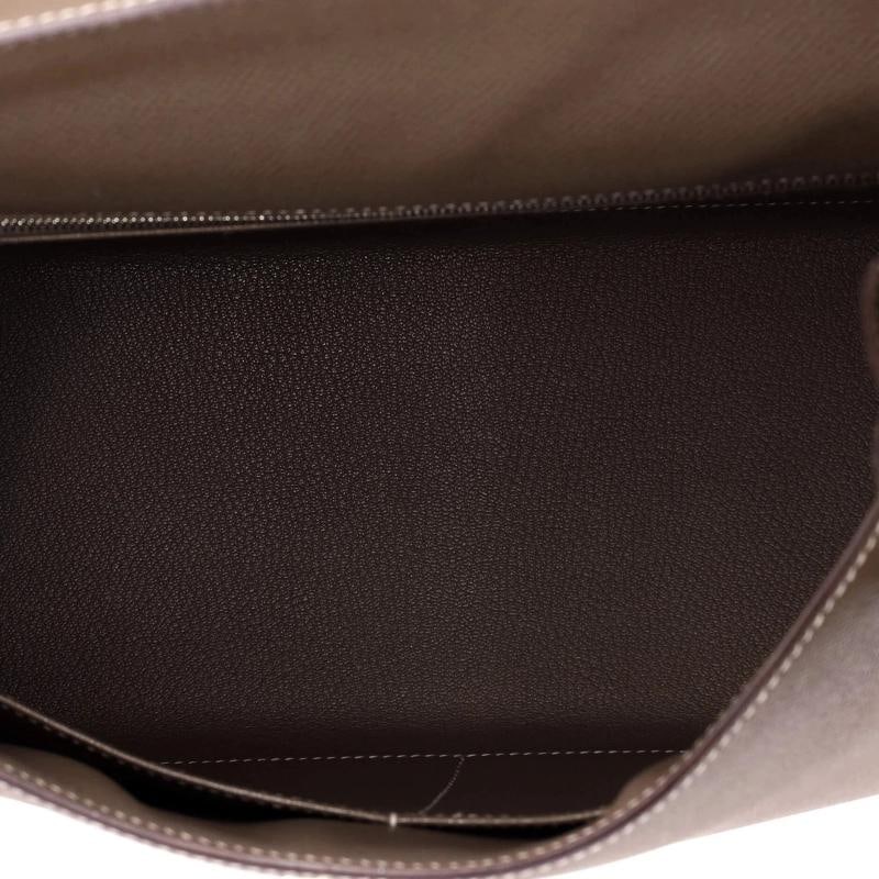 Hermes Kelly Handbag Grey Epsom with Palladium Hardware 28 - 5