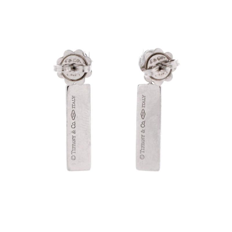 Tiffany & Co. Bar Drop Earrings 18K White Gold with Diamond - 2