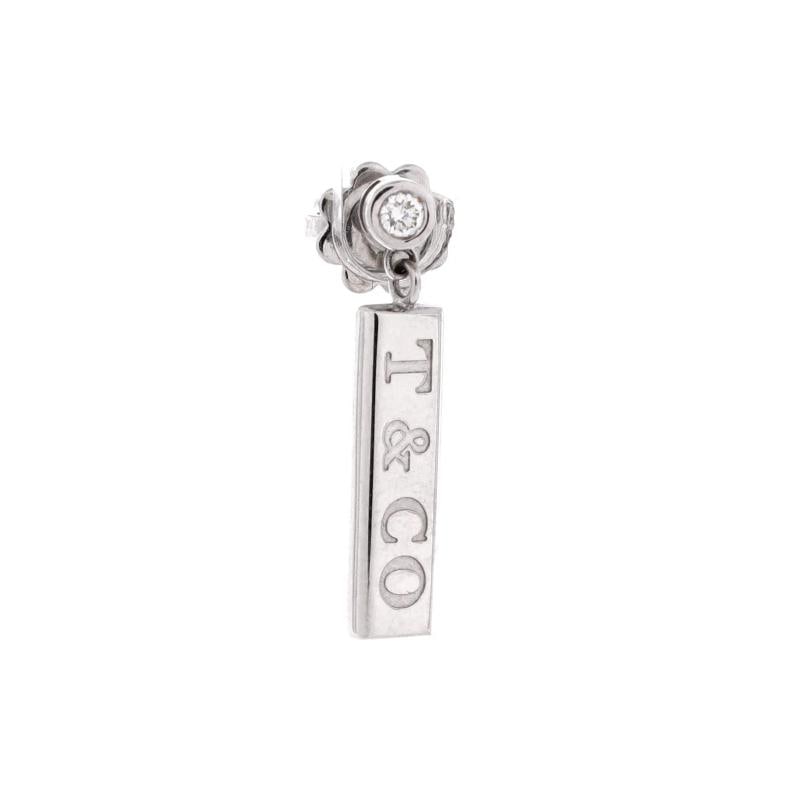 Tiffany & Co. Bar Drop Earrings 18K White Gold with Diamond - 3