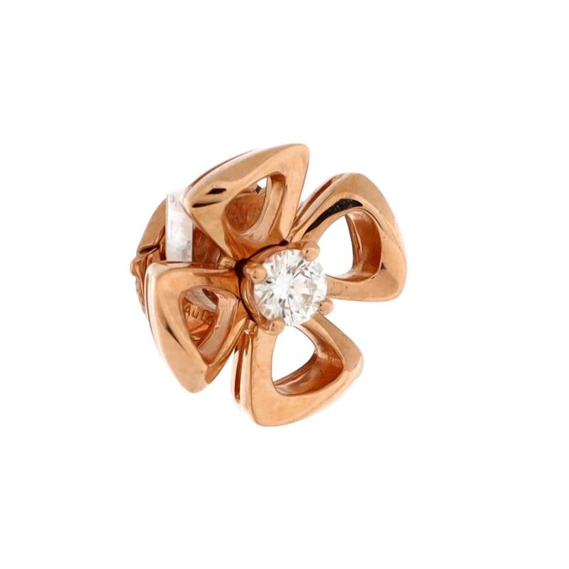 Bvlgari Fiorever Stud Earrings 18K Rose Gold with Diamond - 2