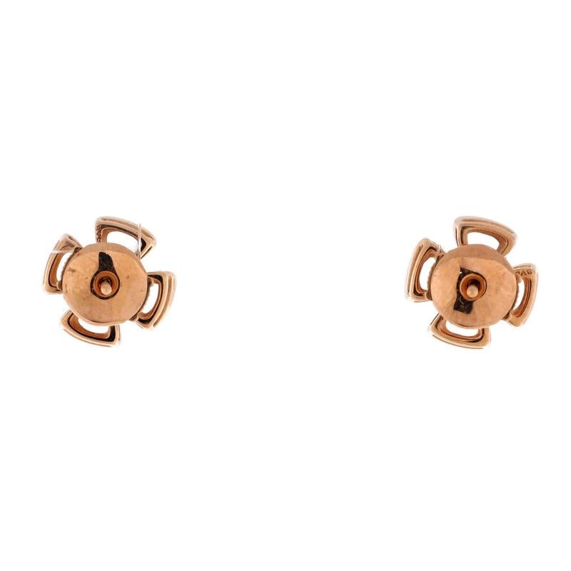 Bvlgari Fiorever Stud Earrings 18K Rose Gold with Diamond - 3
