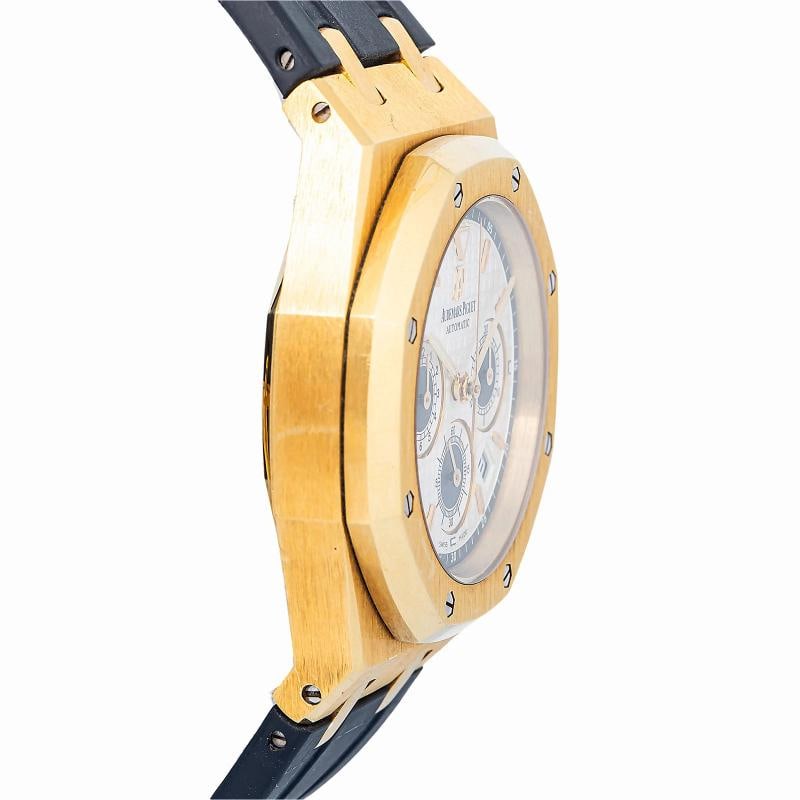 Audemars Piguet Royal Oak 26022 Rubber Strap 18k YG Cream White Stick Auto 39mm - 5
