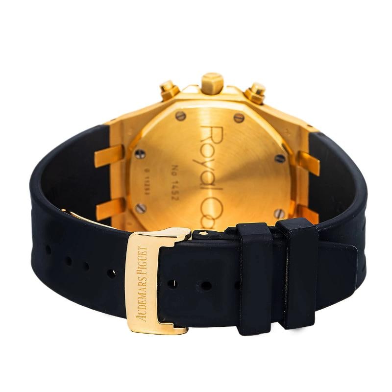 Audemars Piguet Royal Oak 26022 Rubber Strap 18k YG Cream White Stick Auto 39mm - 6