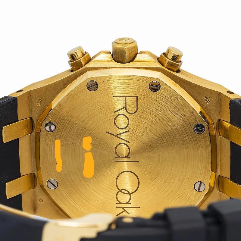 Audemars Piguet Royal Oak 26022 Rubber Strap 18k YG Cream White Stick Auto 39mm - 7