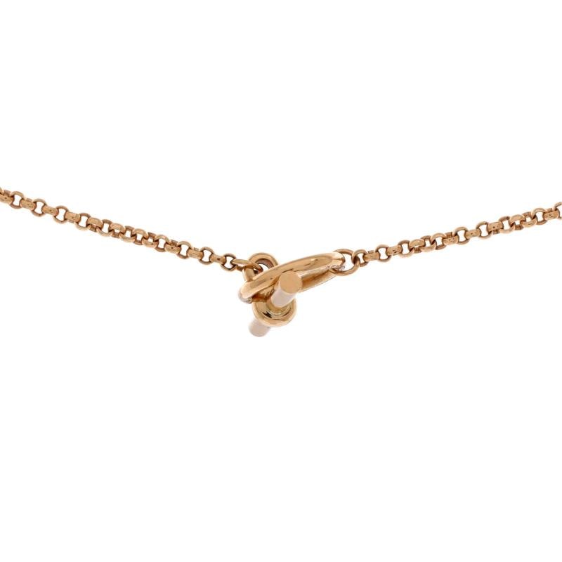 Hermes Clou d'H Double Pendant Necklace 18K Rose Gold with Diamonds - 4