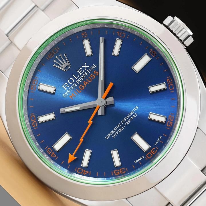 2016 CARD ROLEX MENS MILGAUSS 116400GV 40MM Z-BLUE GREEN STAINLESS STEEL WATCH (1 of 12)