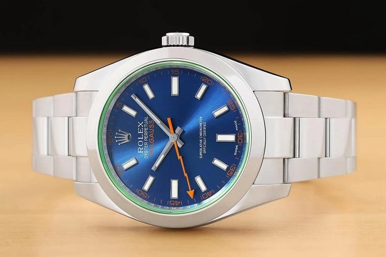 2016 CARD ROLEX MENS MILGAUSS 116400GV 40MM Z-BLUE GREEN STAINLESS STEEL WATCH - 3