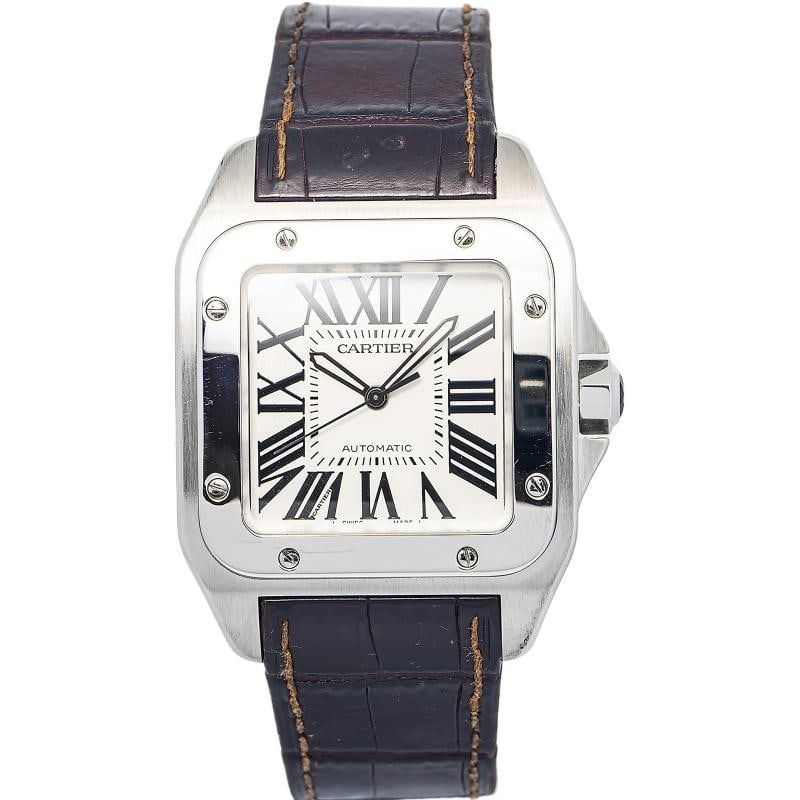 Cartier Santos 100 W20073X8 Stainless Steel Auto Silver Dial Men's Watch 38mm: Condition: Pre-owned - Good: This item has been gently used but is in good condition. It might have a few signs ... Read moreabout the conditionPre-owned - Good: This item has been gently used but is