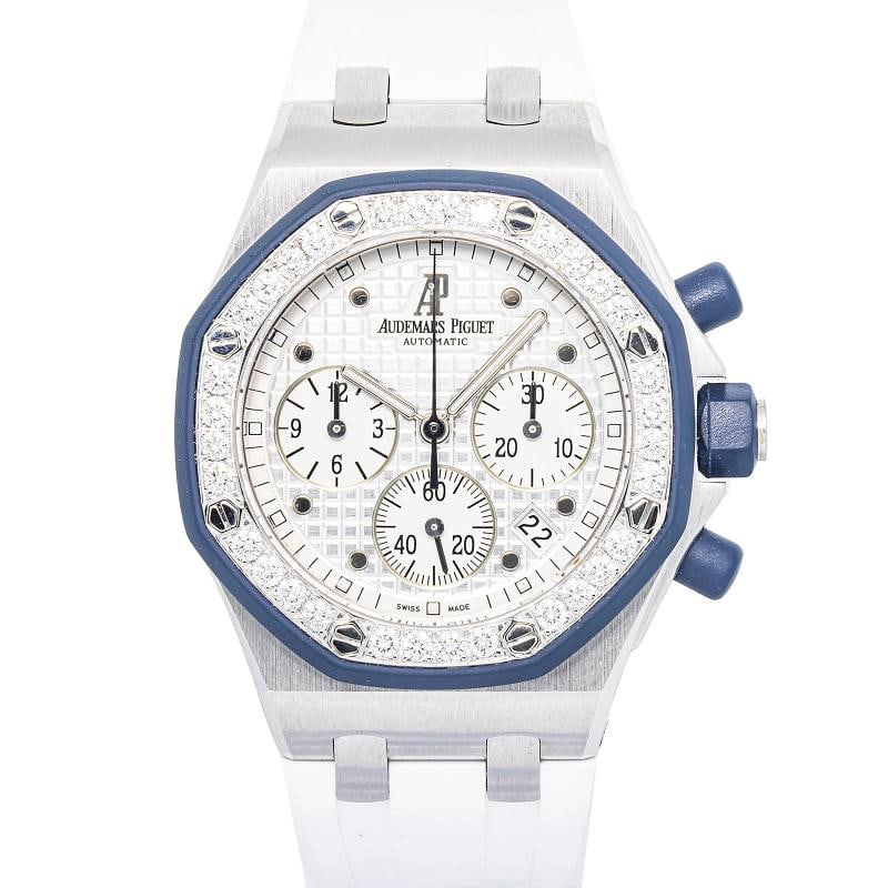 Audemars Piguet Ladies Royal Oak Offshore 26048SK.ZZ.D010CA.01 Steel Auto 37mm: Case Size 37mm Wrist Fit 7 Inches Box No Papers No Condition Ã¢â‚¬â€ Pre Owned Full Specifications Brand Audemars Piguet Model Ladies Royal Oak Offshore