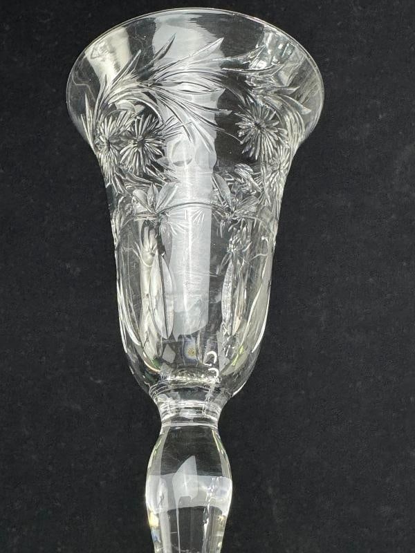 12 Antique Webb Corbett English Crystal Hand Cut Floral Cordial Glasses - 5