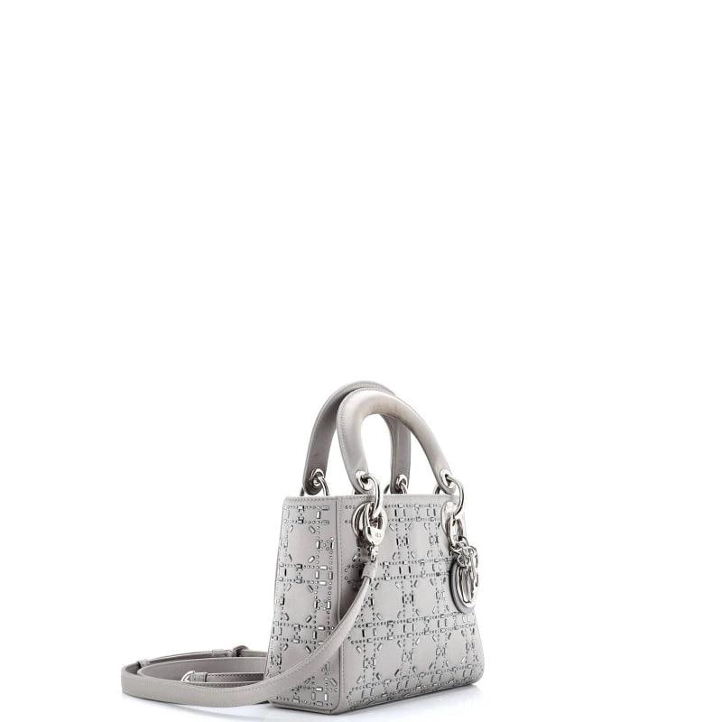Christian Dior Lady Dior Bag Crystal Embellished Cannage Quilt Satin Mini - 2