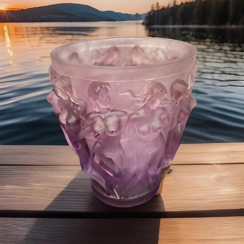 Lalique Style Crystal Nude Purple Girls H10Ã¢â‚¬Â? Heavy Art Glass 11 - 8