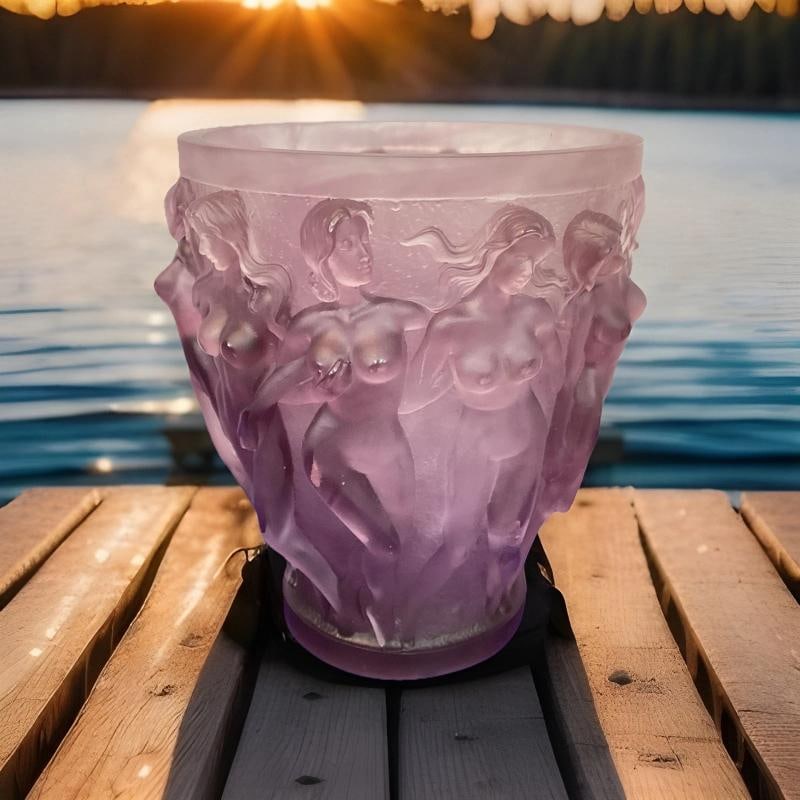 Lalique Style Crystal Nude Purple Girls H10Ã¢â‚¬Â? Heavy Art Glass 11 - 9