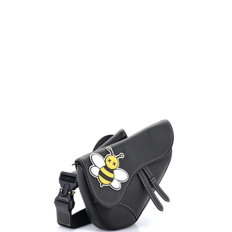 Christian Dior KAWS Saddle Crossbody Bag Leather with Applique - 3