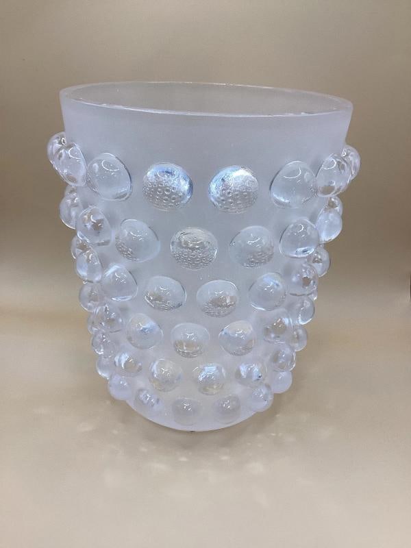 lalique Style Crystal Mossi Clear VaseH8Ã¢â‚¬Â? Maker Unknown Art Gla - 7