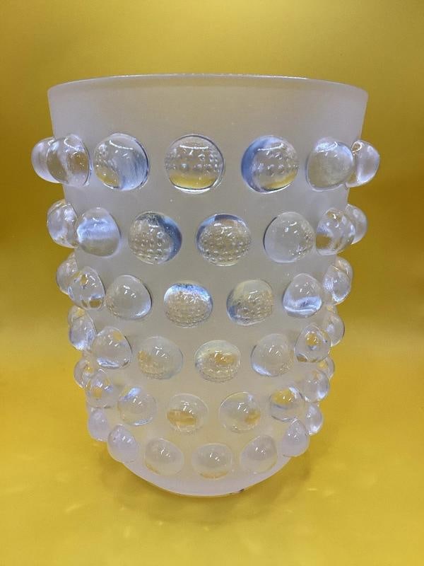 lalique Style Crystal Mossi Clear VaseH8Ã¢â‚¬Â? Maker Unknown Art Gla - 8