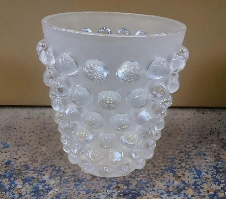 lalique Style Crystal Mossi Clear VaseH8Ã¢â‚¬Â? Maker Unknown Art Gla - 9