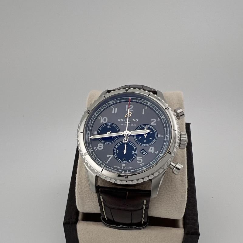 Breitling Aviator 8 B01 Chronograph AB01191 43mm Anthracite Dial Papers: Condition: Pre-owned - Excellent,Country of Origin: Switzerland,Bezel Color: Silver,Year Manufactured: 2010-2019,Band/Strap: Two-Piece Strap,Case Color: Silver,Department: Men,Caseback: