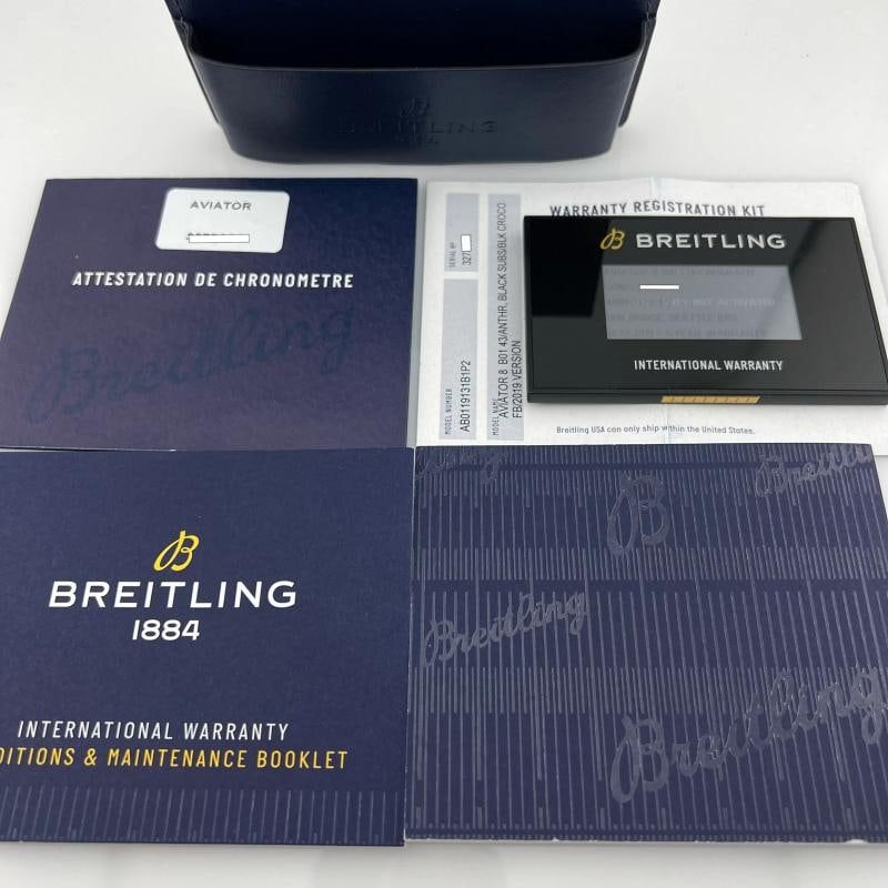 Breitling Aviator 8 B01 Chronograph AB01191 43mm Anthracite Dial Papers - 2