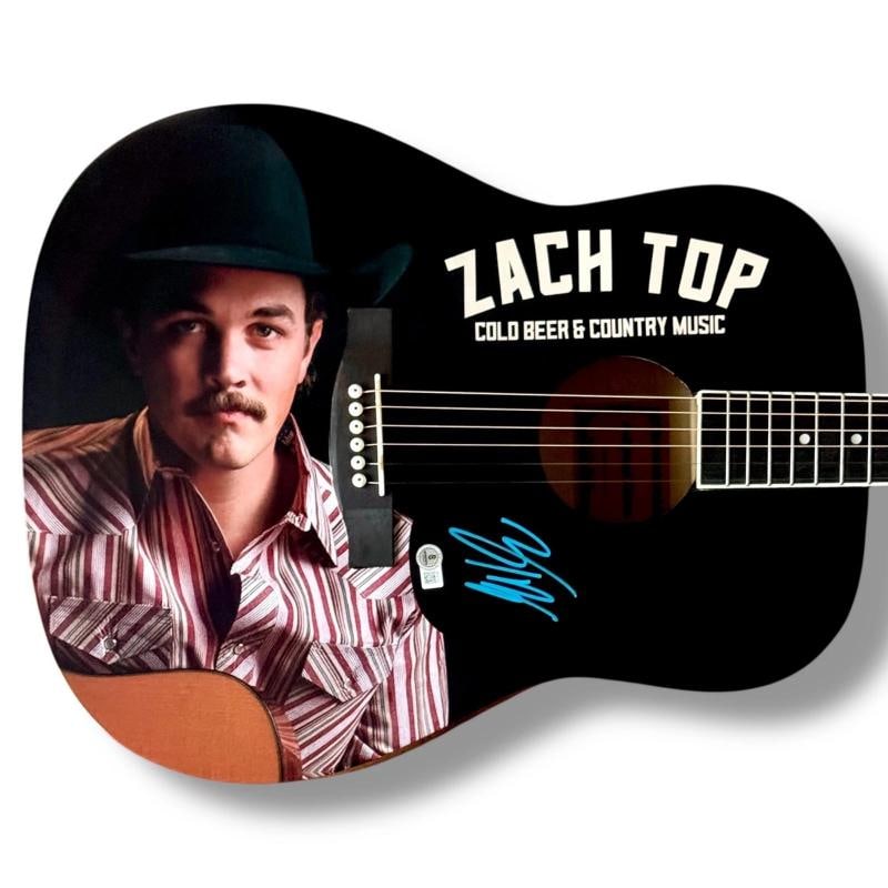 Zach Top Signed Guitar Custom Graphics Beckett Cold Beers & Country Music: Industry: Music,Original/Reproduction: Original,Autograph Authentication: Beckett,Country of Origin: United States