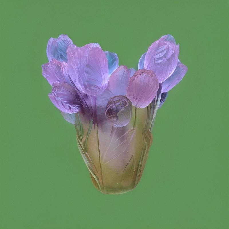 Xl H9Ã¢â‚¬Â? tulip green pink multi color crystal vase H9Ã¢ - 2