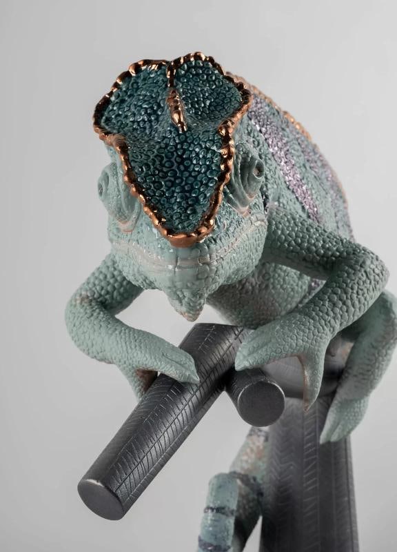 NEW LLADRO CHAMELEON FIGURINE #9564 BRAND NIB BEAUTIFUL WILD METALLIC - 7
