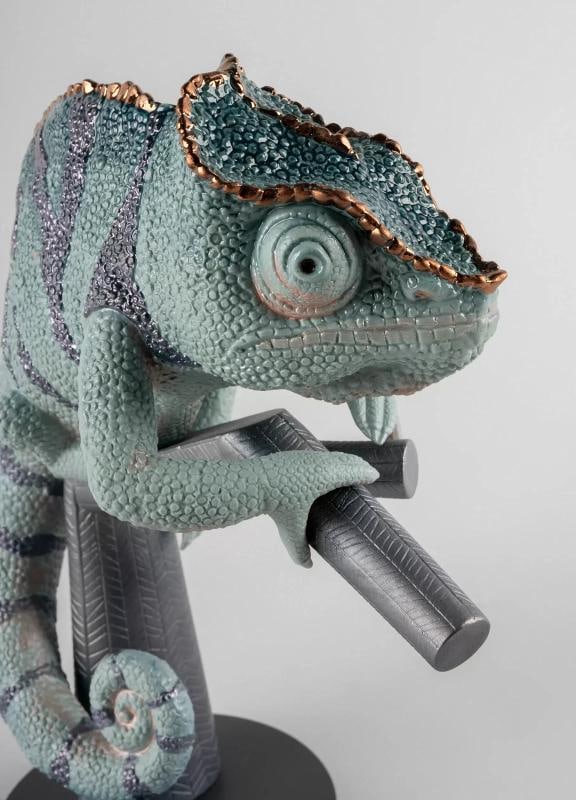 NEW LLADRO CHAMELEON FIGURINE #9564 BRAND NIB BEAUTIFUL WILD METALLIC - 8