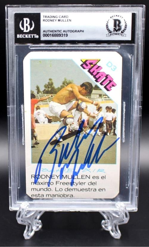 RODNEY MULLEN SIGNED 1989 CROMY SKATE BLUE RC ROOKIE CARD BECKETT BGS 10 AUTO - 2