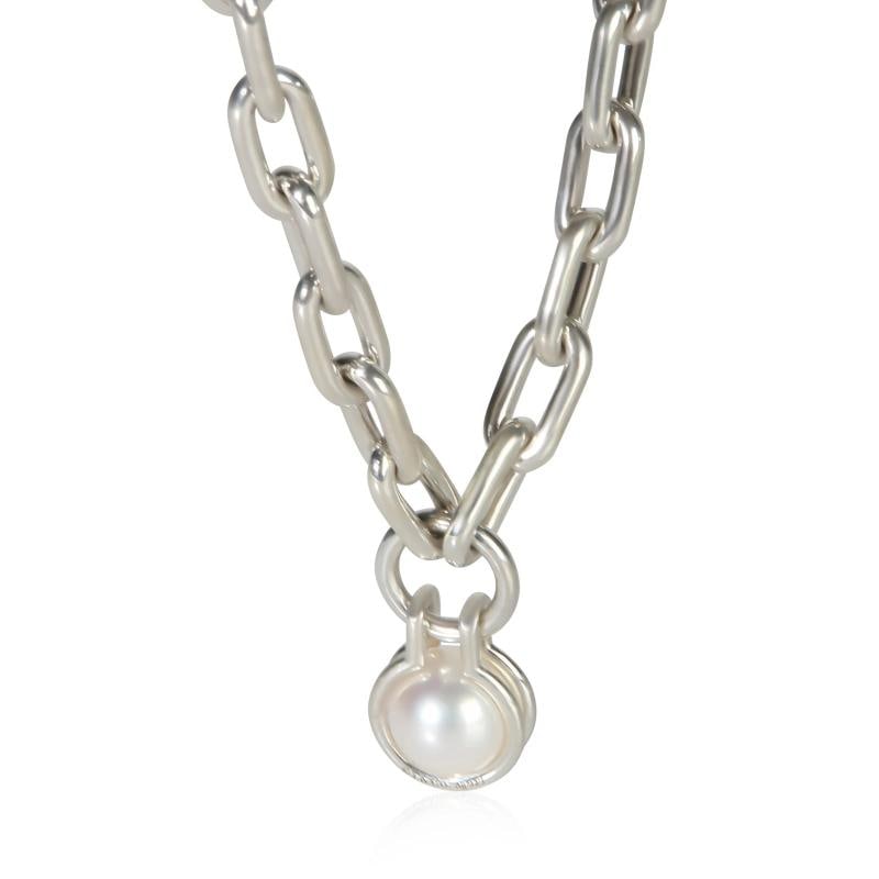 Tiffany & Co. Sterling Silver Pearl HardWear Wrap Necklace: Condition: Pre-owned,Clasp/Buckle Type: N/A,With Original Box/Packaging: Yes,Side Stone Type: No Stone,Main Stone: Pearl,Metal Purity: 925,With Papers: No,Gross Weight (grams): 80.54,Department: Unise